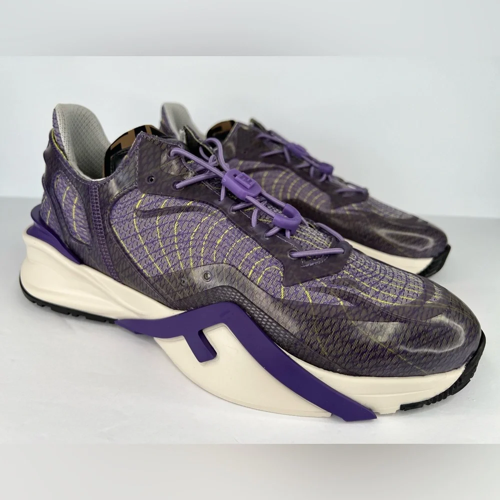 FENDI Flow FF Nylon Transparent Mix Media Logo Sneakers  UK 9 - US 10 - EU 43